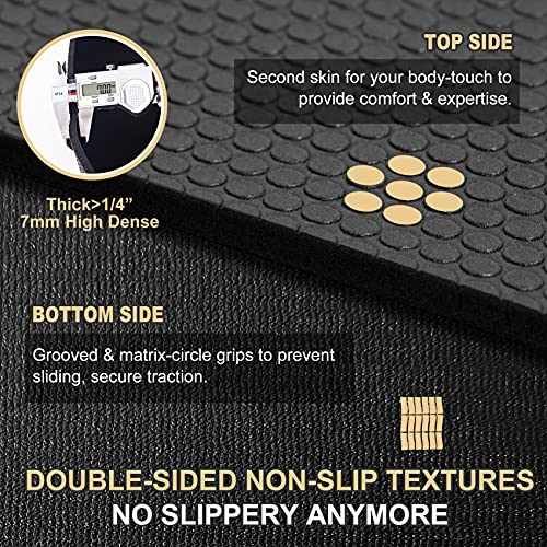GXMMAT Extra Wide Large Exercise Mat 12'x7'/10'x7/8'x7(7mm) - size: 7*8 FT