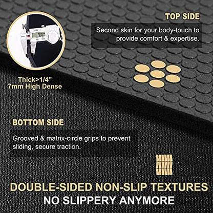 GXMMAT Extra Wide Large Exercise Mat 12'x7'/10'x7/8'x7(7mm) - size: 7*10 FT
