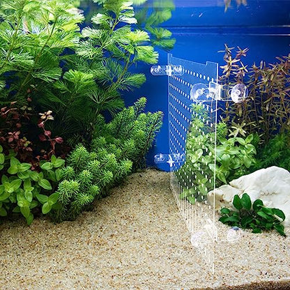 Ipetboom 1set Acrylic Fish Tank Divider Board Transparent Isolation Panel with Cups for Compartmentalization for Aquariums and Pet Fish