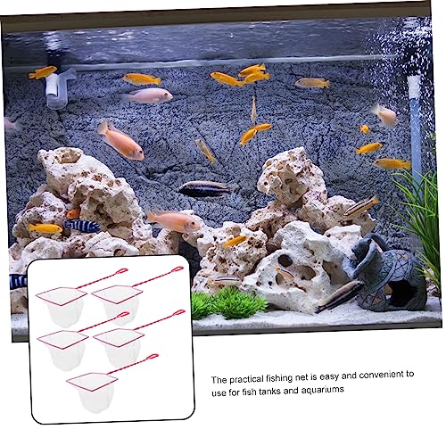 5pcs Portable Fishing Net Convenient Fish Catching Tool for Aquarium Small Fine Mesh Design for Gentle Handling of Fish Tank Supplies