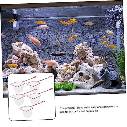 5pcs Portable Fishing Net Convenient Fish Catching Tool for Aquarium Small Fine Mesh Design for Gentle Handling of Fish Tank Supplies
