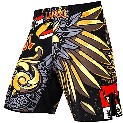LAFROI Mens MMA Cross Training Boxing Shorts Trunks Fight Wear with Drawstring and Pocket-QJK01 - color: La Royal, size: X-Large