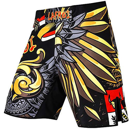 LAFROI Mens MMA Cross Training Boxing Shorts Trunks Fight Wear with Drawstring and Pocket-QJK01 - color: La Royal, size: X-Large