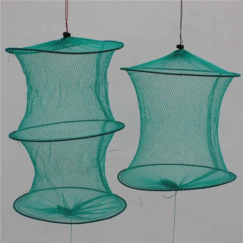 Efficiently Designed Knotless Mesh Fishing Net for Small Fish, Conveniently Foldable and Lightweight Tackle