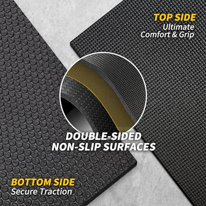 CAMBIVO Extra Long Wide Yoga Mat, Thick PVC Workout Mat | For tall and plus-size, cushioned PVC with non-slip bottom, for home gym pilates barefoot and bodyweight training - size: 72" x 48" x 8mm