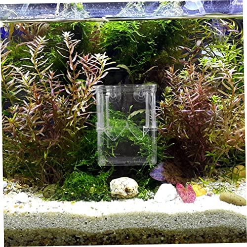 Mikikit 2Pcs Fish Breeder Box Aquarium Isolation Container with Suction Cups Large Fish Tank Hatchery Incubator Fry Breeding Case Acclimation Random Color