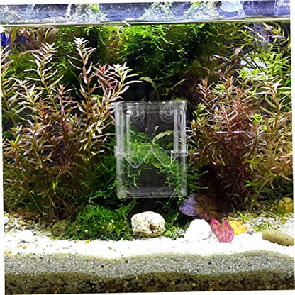 Mikikit 2Pcs Fish Breeder Box Aquarium Isolation Container with Suction Cups Large Fish Tank Hatchery Incubator Fry Breeding Case Acclimation Random Color