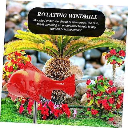 POPETPOP Outdoor Resin Carp Figurine Garden Decoration Fish Ornament for Lawn and Patio Red Koi Sculpture for Courtyard and Aquarium Display