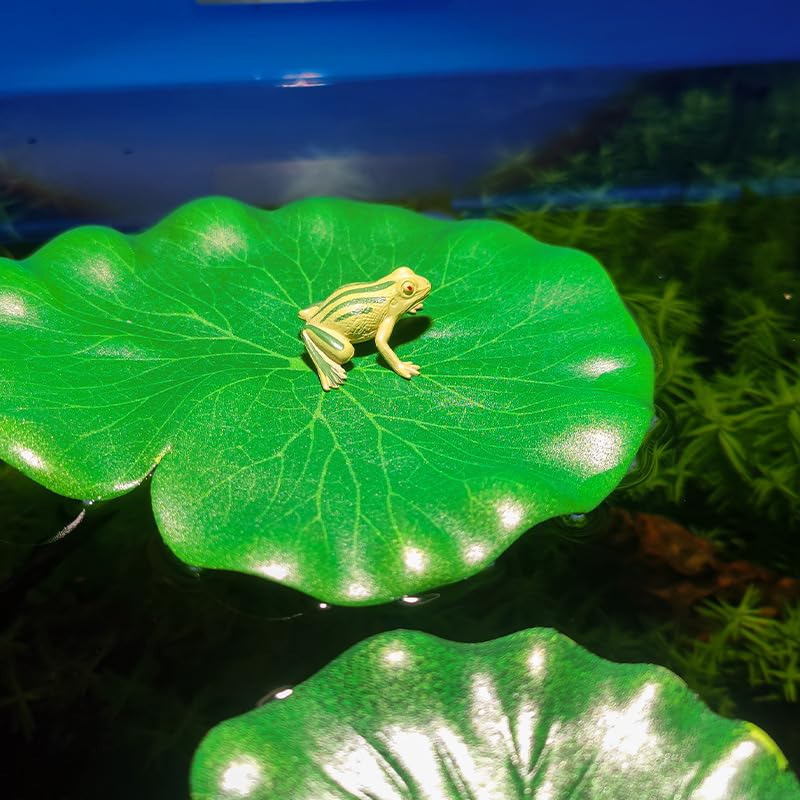 1PC Artificial Lotus Leaves 3 Sizes Realistic Plastic Floating Lily Pads for Pond Aquarium Pool Fish Tank Garden Decor Accent, Middle