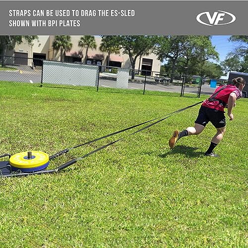 Valor Fitness Agility Strength Training Sled with Harness & Straps – Push, Pull, Drag for Football, Speed, Power, Full Body Workout