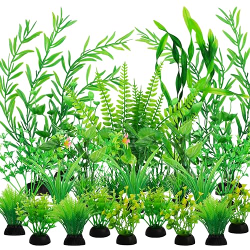 Fish Tank Accessories Aquarium Decorations Green Plants, 25pcs Green Fish Tank Decorations Plant, Aquarium Decor Plastic Plants