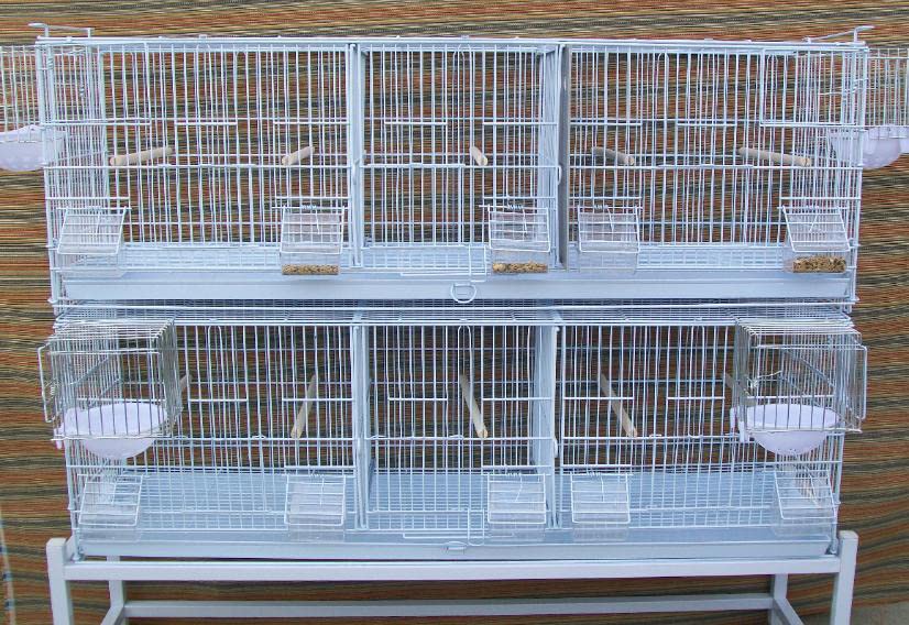 Lot-2 Extra Large 38"x11"x15"H Triple Stackable Breeder Bird Flight Cage Side Breeding Nest Box Doors with Double Removable Divider - color: White