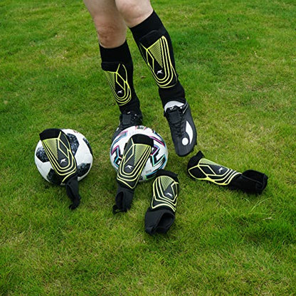 Soccer Football Shin Guards with Ankle Protection, Super Protective Flexible Low-Profile Adult,Youth, Junior - size: Medium