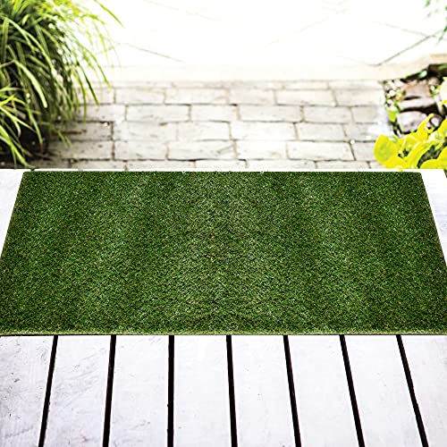 iCustomRug Ivy, Thick Realistic Grass Mats & Rugs 7' X 8' Synthetic Turf with Finished Edges, Indoor Outdoor Grass Pet Pad - size: 7' x 8' (Rectangular)