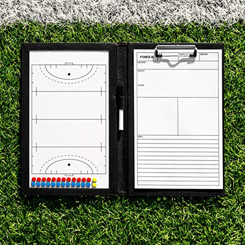 FORZA Magnetic Coaching Board | A4 Double-Sided Tactics Folder with Magnetic Markers, Pen & Eraser [13 Sport Options] - style: Field Hockey