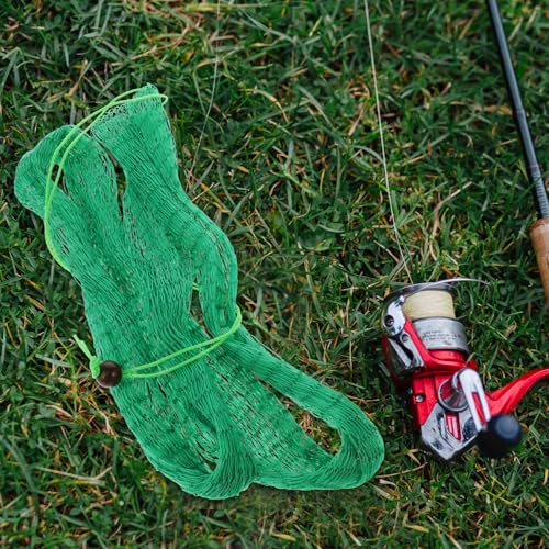 OSALADI Wide Bottom Drawstring Fish Net Bag 1.8m Nylon Fishing Mesh Large Capacity Portable Fish Catching Storage Replacement Net for Freshwater and Saltwater