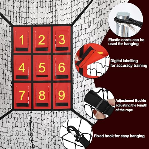 Adjustable Strike Zone Target,Numbered Pitching Pad for Baseball - style: Black
