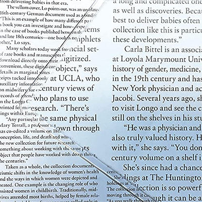 MAGDEPO 2X Large Area Magnifying Sheet Rigid Acrylic Full Page 10.5" X 7.8" with Card Size Magnifier for Reading Books, Maps, Newspapers, DIY Solar Concentrator/Projection/Computer Screen Enlarger