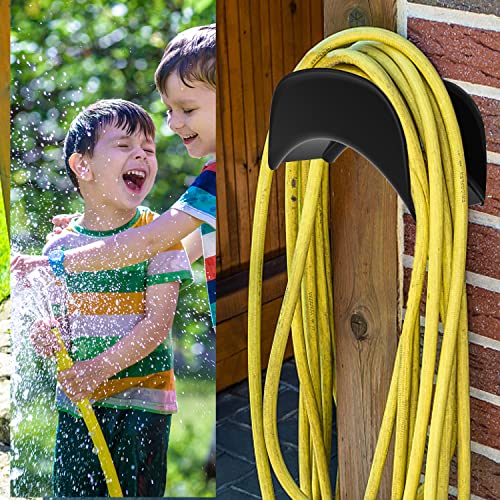 Gardzen Heavy Duty Hose Hanger Wall Mount, Hose Holder, Hook, Rack, Support for Outside, Black - size: 1 Pack