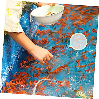 POPETPOP 8pcs Dense Mesh Aquarium Fishing Net with Non-Slip Handle Portable Impurities Tool for Easy Fish Capture and Maintenance Selection