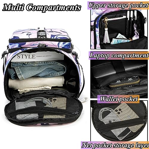 SDTAME Gym Duffel Backpack with Shoe Pocket & Laptop Sleeve - color: Purple