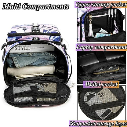 SDTAME Gym Duffel Backpack with Shoe Pocket & Laptop Sleeve - color: Purple