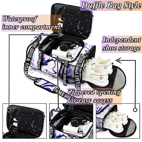 SDTAME Gym Duffel Backpack with Shoe Pocket & Laptop Sleeve - color: Purple