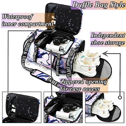 SDTAME Gym Duffel Backpack with Shoe Pocket & Laptop Sleeve - color: Purple