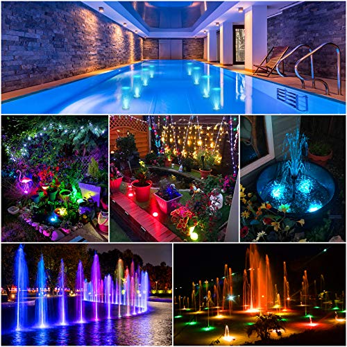 YiaMia Submersible Led Battery Operated Spot Lights with Remote, Decorative Fish Bowl Small Lamps for Aquarium Vase Base Pond Wedding Halloween Party