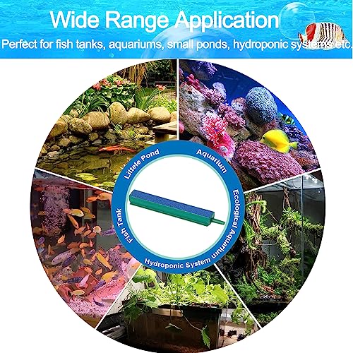 Fish Air Stone 8 Inch Airstones Kit with 5 Pcs Square Oxygen Diffuser Bubble Release Mineral Airstones for Fish Tank Pumps Small DWC Bucket Needs - color: Blue, size: 8 Inch