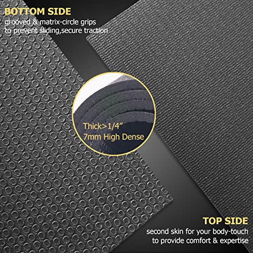 GXMMAT Large Exercise Mat 6'x4'/6'x5'/6'x6'(7mm) - color: Black Real, size: 6*4 FT