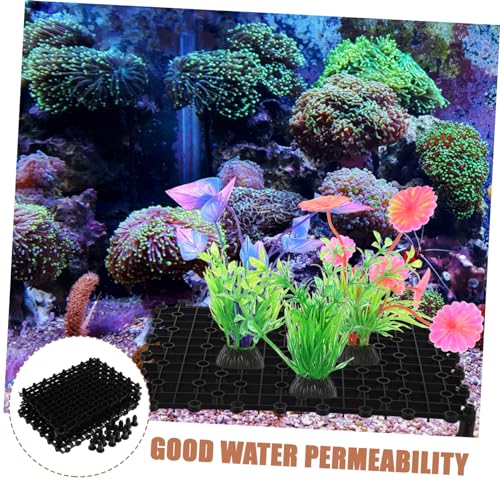 Kisangel 5Pcs PVC Fish Tank Bottom Plate with Nails Multi Functional Clapboard for Aquarium Divider Smooth Surface for Fish Safety Easy Installation Black