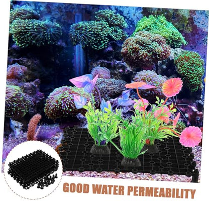 Kisangel 5Pcs PVC Fish Tank Bottom Plate with Nails Multi Functional Clapboard for Aquarium Divider Smooth Surface for Fish Safety Easy Installation Black