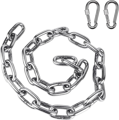 BeneLabel 1Pcs 29inch 304 Stainless Steel Hanging Chain with 4 Carabiners - color: 1pcs - 29" - Silver-stainless Steel, size: 29"