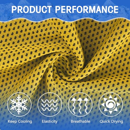 Hosuly 30 Pack Cooling Towels Bulk Microfiber Breathable, Yellow - color: Yellow