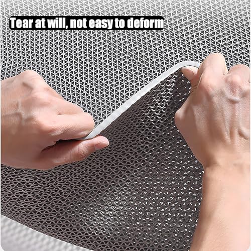 WLWLEO Drainage Non Slip Floor Mats for Pool Restroom Basement Garage Restaurant Sauna SPA Indoor Outside Wet Area, Heavy Duty PVC Water Drain Anti Slip Commercial Flooring Mat,Gray/Grey,0.9×5M