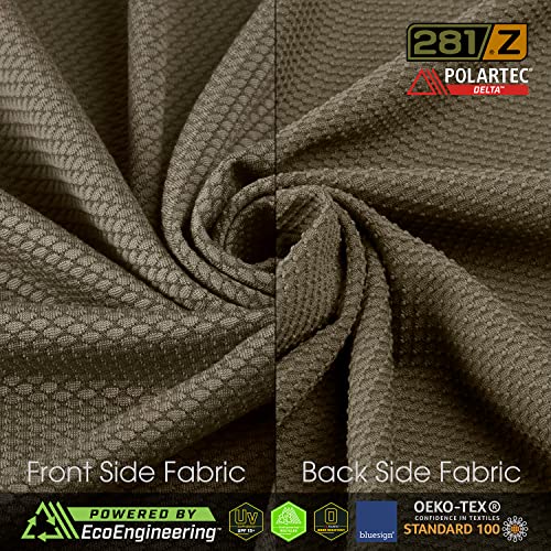 281Z Mens Military Moisture Wicking Base Layer Shirt - Tactical Training Army Professional - Polartec Delta - Odor Resist - color: Olive Drab, size: X-Small