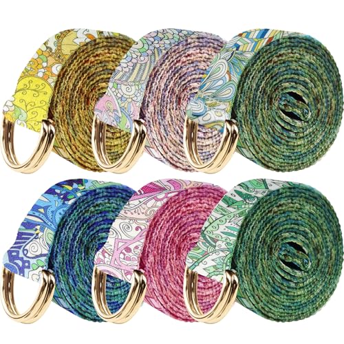 6 Packs Yoga Strap for Stretching Yoga Belt Adjustable Straps for Non Elastic Stretching Strap Exercise Straps for Pilates - color: Feather Style
