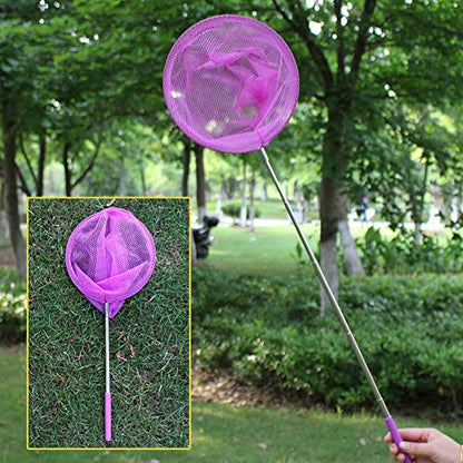 lasenersm 1 Piece Telescopic Butterfly Net Telescopic Kids Fishing Net Telescopic Butterfly Fishing Nets Catching Insects Bugs Nets for Catching Fish Shrimp Butterfly Insect(Purple)