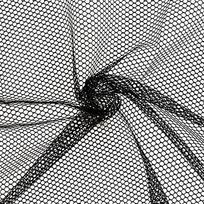 FSWCCK Black Mesh Fabric, 62 x 59 Inch Soft Mesh Netting Slightly Stretchy for Shopping Bag, Backpack Pocket and Straps and Netting Clothes (Black) - color: Black