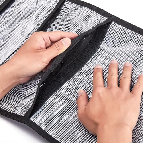 Lure Bag - 6 Pocket Waterproof Large Capacity PVC Heavy Duty Fishing Bag, Handheld and Crossbody Dual Mode Self-adhesive Closure for Trolling Saltwater Skirt Lures Soft Baits