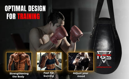 Wrecking Ball Punching Bag, Expert Boxing Teardrop Body Snatcher Bag for MMA, Kickboxing, Muay Thai, Round Heavy Bag - UNFILLED