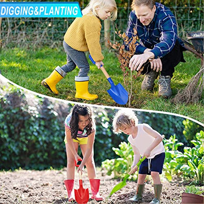 16" Kids Beach Spades Sand Shovels, Toys Gardening Tools Kit Sandbox Scoop Wood Handle Plastic Spade for Garden Sand Snow Backyard Summer Vacation for Kids Adults 2 Pack- Blue&Green - color: Blue