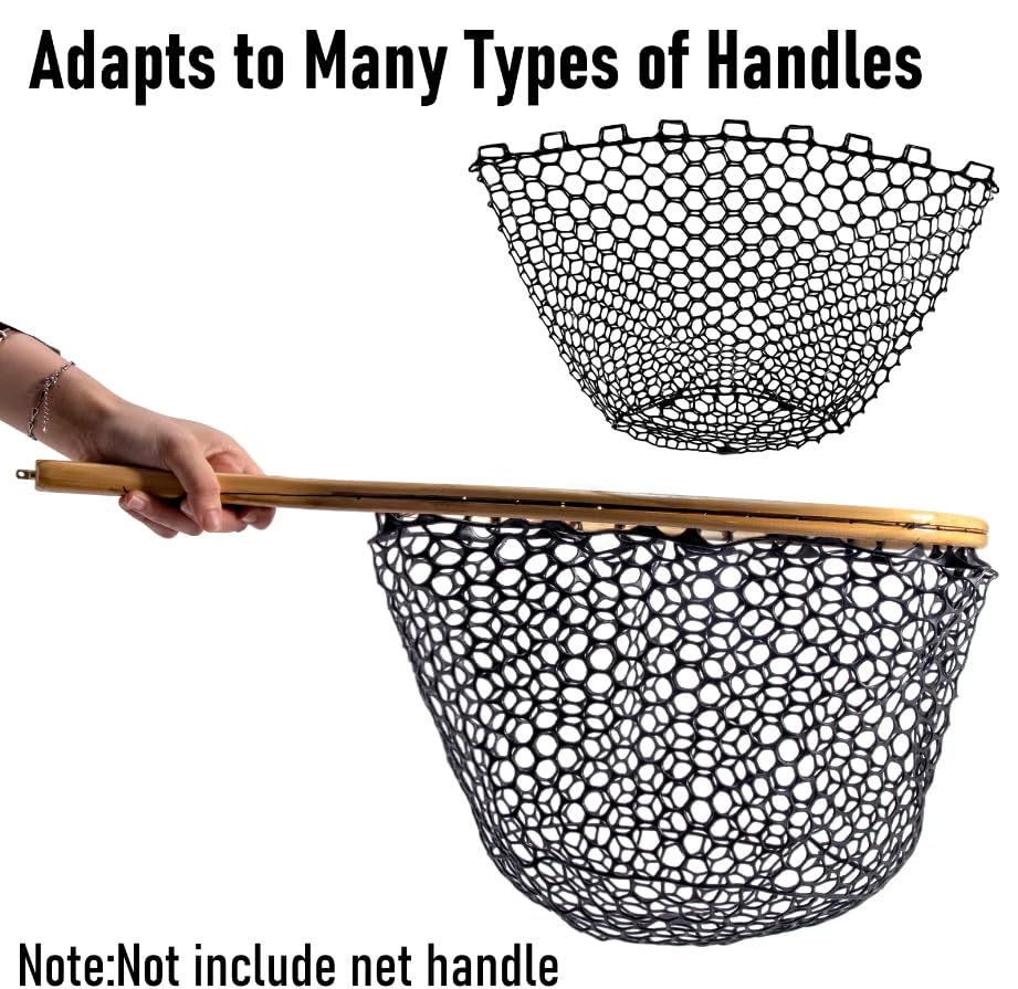 Pack of 1 Silicone Fishing Net Head Durable Fly Fishing Replacement Mesh Net Depth Mesh Landing Net Fishing Accessory Tool