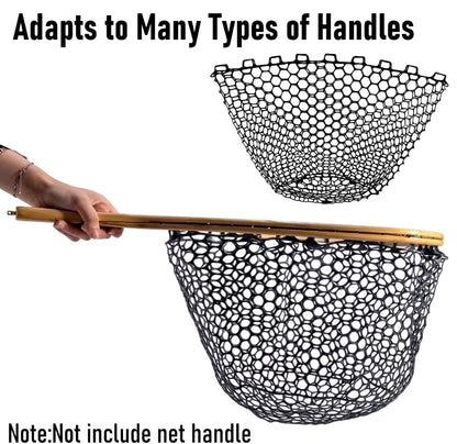 Pack of 1 Silicone Fishing Net Head Durable Fly Fishing Replacement Mesh Net Depth Mesh Landing Net Fishing Accessory Tool