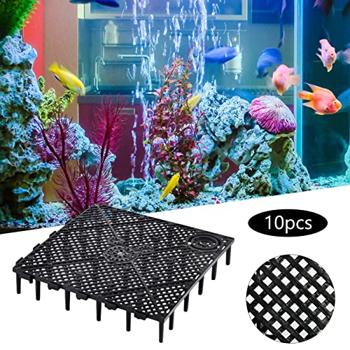 10 Pcs Aquarium Filter Bottom Tray Grid Aquarium Fish Tank Divider Premium Aquarium Filter Plate for Tank Bottom - Efficient Sand Gravel Board