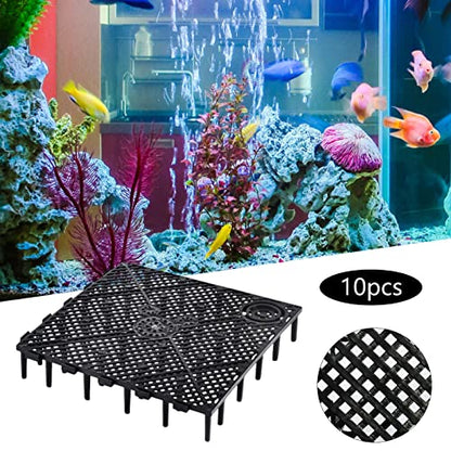 10 Pcs Aquarium Filter Bottom Tray Grid Aquarium Fish Tank Divider Premium Aquarium Filter Plate for Tank Bottom - Efficient Sand Gravel Board