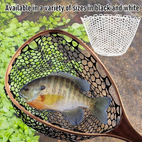 Alwonder Fishing Nets Silicone Replacement Netting, Clear Black Fly Ice Fishing Net Landing Kayak Nets Without Handle for Freshwater Saltwater Foldable Soft Flexible Trout Net Silicone Mesh - color: Black, size: 5025