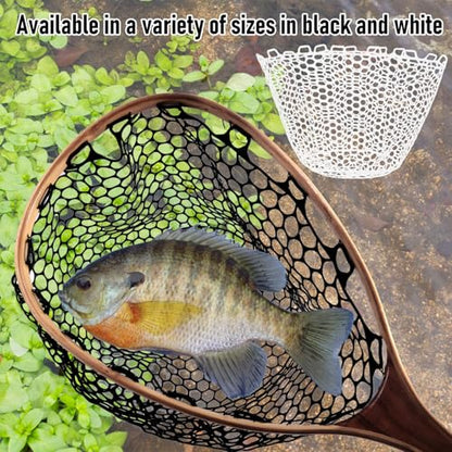 Alwonder Fishing Nets Silicone Replacement Netting, Clear Black Fly Ice Fishing Net Landing Kayak Nets Without Handle for Freshwater Saltwater Foldable Soft Flexible Trout Net Silicone Mesh - color: Clear, size: 4040