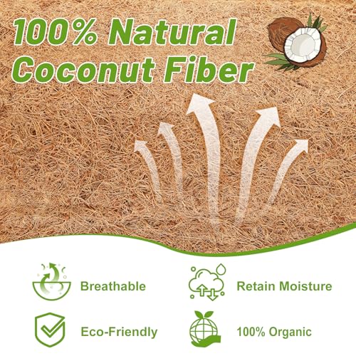 Coco Liner Roll, 16 x 120 Inch Coconut Fiber Liners for Planters, Natural Coco Coir Mats Sheet for Flower Basket, Garden Decoration, Reptile Carpet, Animal Pet Pad, Window Box, DIY Moss Pole - size: 16x120 Inch